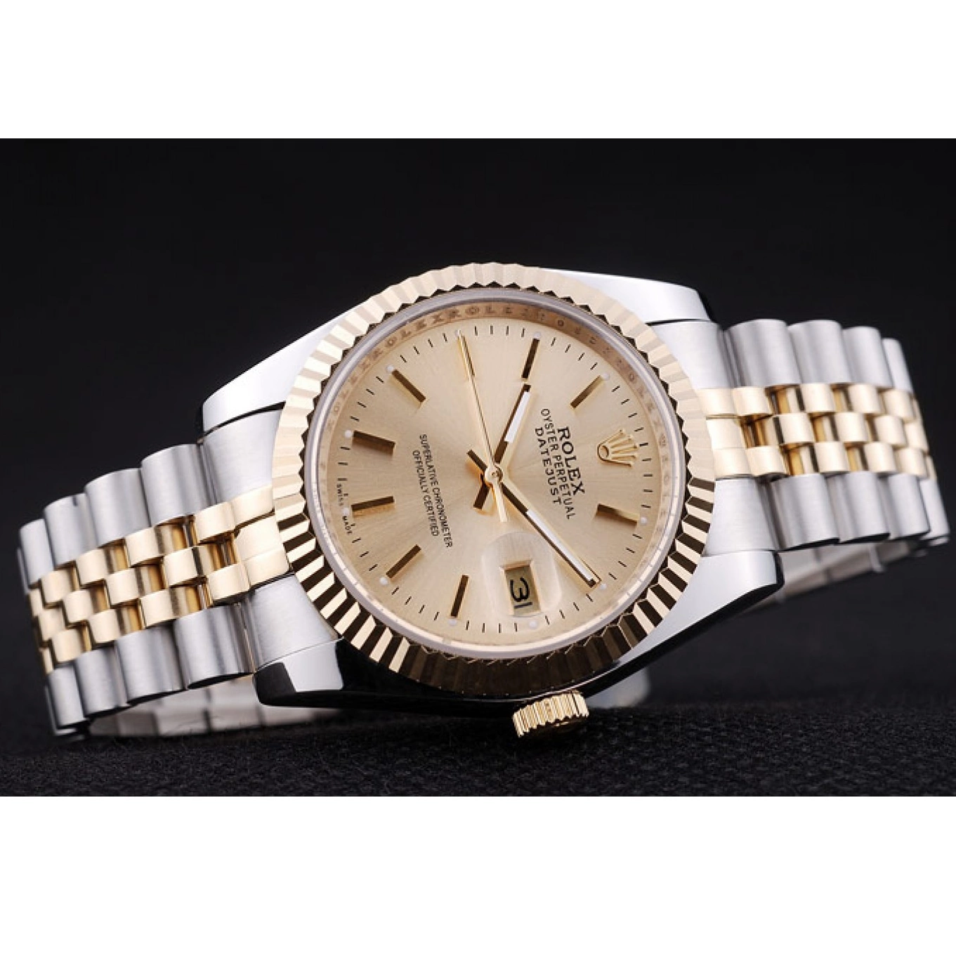Good Copy Rolex Watches Datejust Gold Rolex Ribbed Bezel Dial 7450 0625